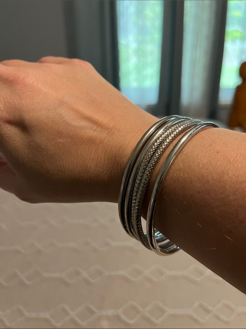 Silver-Tone Bracelet Stack Like New